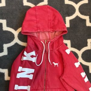 PINK zip up hooded sweatshirt